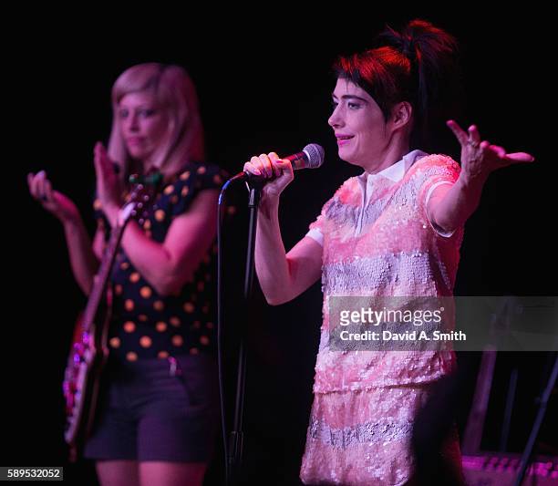 Sara Landeau and Kathleen Hanna of The Julie Ruin perform at Saturn Birmingham on August 14, 2016 in Birmingham, Alabama.