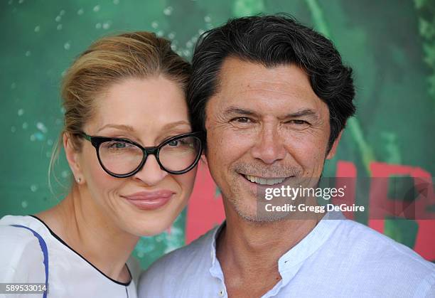 Actor Lou Diamond Phillips and wife Yvonne Boismier Phillips arrive at the premiere of Focus Features' "Kubo And The Two Strings" at AMC Universal...