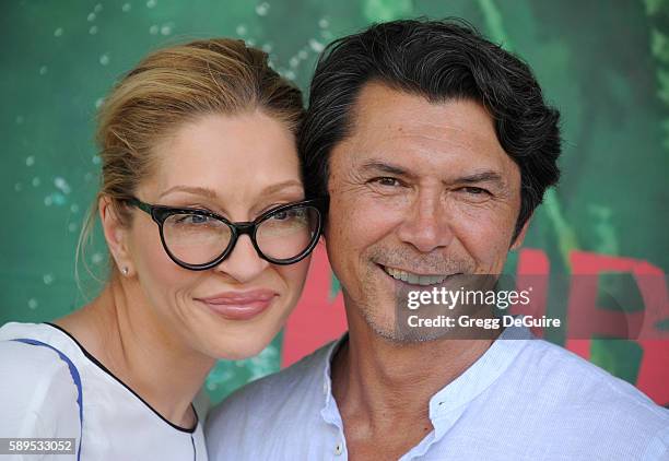 Actor Lou Diamond Phillips and wife Yvonne Boismier Phillips arrive at the premiere of Focus Features' "Kubo And The Two Strings" at AMC Universal...