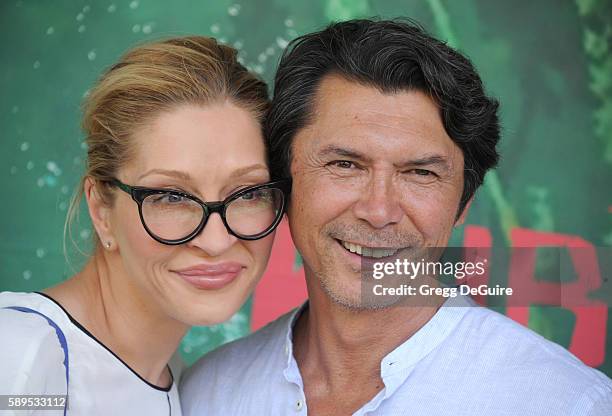 Actor Lou Diamond Phillips and wife Yvonne Boismier Phillips arrive at the premiere of Focus Features' "Kubo And The Two Strings" at AMC Universal...