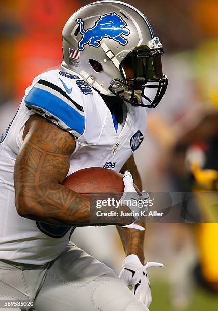 Stevan Ridley of the Detroit Lions in action during the game against the Pittsburgh Steelers on August 12, 2016 at Heinz Field in Pittsburgh,...