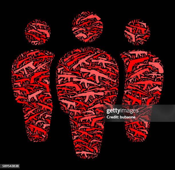 small group gun icon pattern background - micro scope stock illustrations