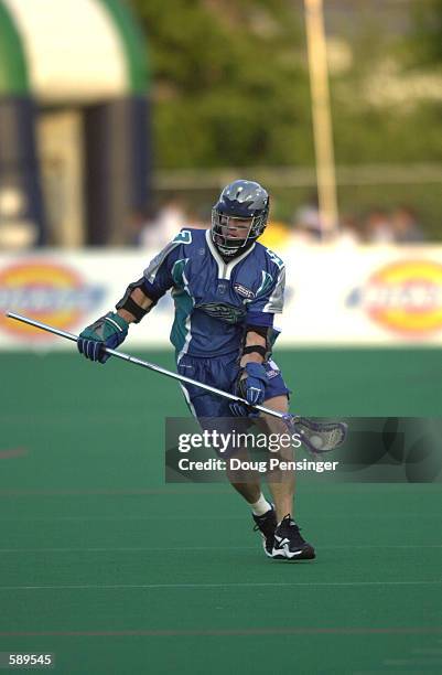 Tom Slate Jr. #3 of the Baltimore Bayhawks handles the ball as the Bayhawks defeated the Long Island Lizards 13-16 in the Inaugural Game of Major...