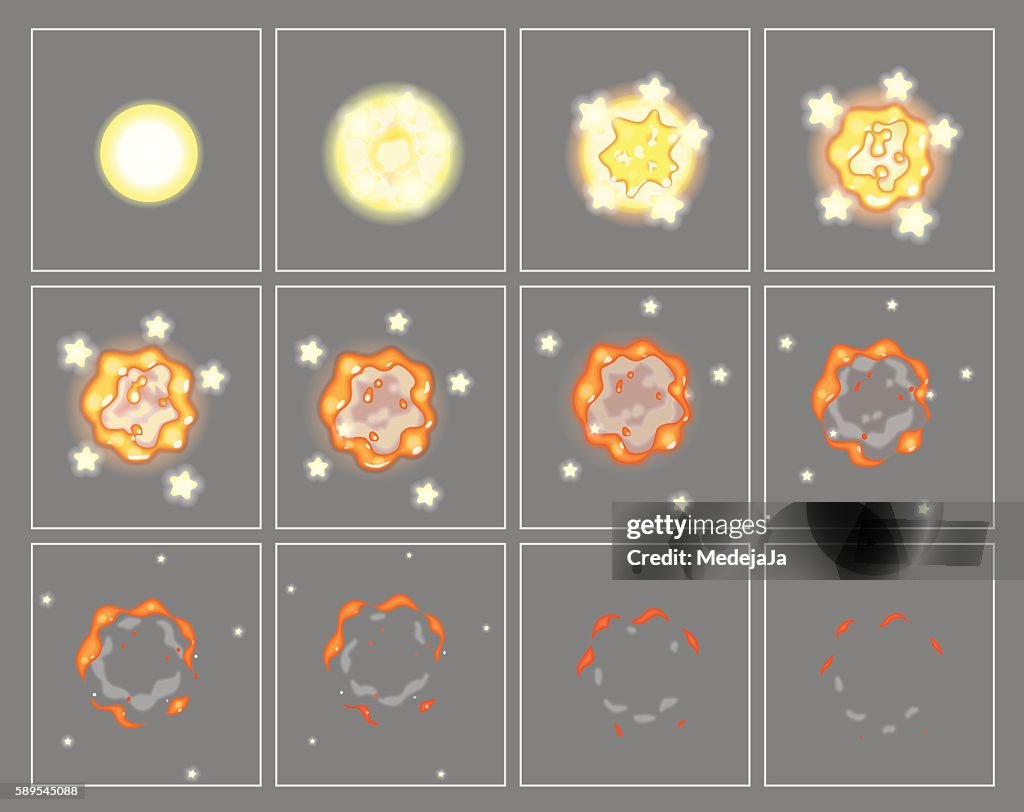 Fire Explosion Special Effect Animation Frames High-Res Vector Graphic ...