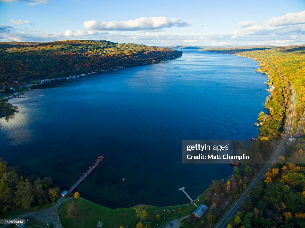 Aerial of Keuka lake