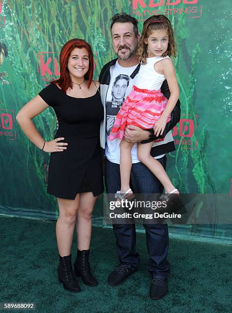 Singer Joey Fatone, daughters Briahna Joely Fatone and Kloey Alexandra Fatone arrive at the premiere of Focus Features' "Kubo And The Two Strings" at...