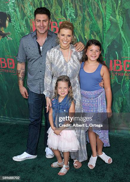 Actress Jodie Sweetin, daughter's Zoie Laurel May Herpin and Beatrix Carlin Sweetin-Coyle arrive for the Premiere Of Focus Features' "Kubo And The...