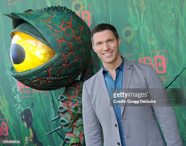 Director Travis Knight arrives at the premiere of Focus Features' "Kubo And The Two Strings" at AMC Universal City Walk on August 14, 2016 in...