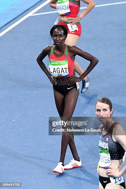 Violah Cheptoo Lagat of Kenya competes in the Athletic Women's semifinal of 1500m on Day 9 of the Rio 2016 Olympic Games at Olympic Stadium on August...