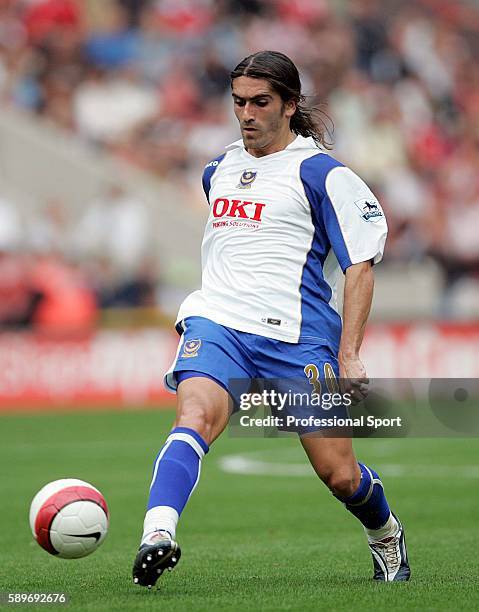 Pedro Mendes of Portsmouth in action during the Barclay's Premiership match between Charlton Athletic and Portsmouth at the Valley on September 16,...