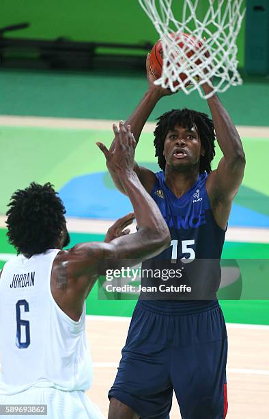 Mickael Gelabale of France in action during the basketball match between France and USA at Carioca Arena 1 on August 14, 2016 in Rio de Janeiro,...