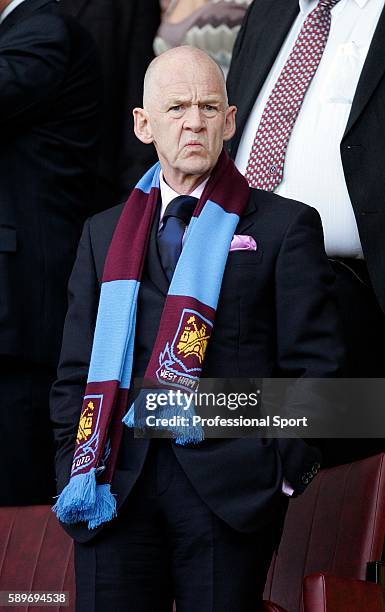 West Ham owner Eggert Magnusson looks during the Barclays Premiership match between Sheffield United and West Ham United at Bramall Lane on April 14,...