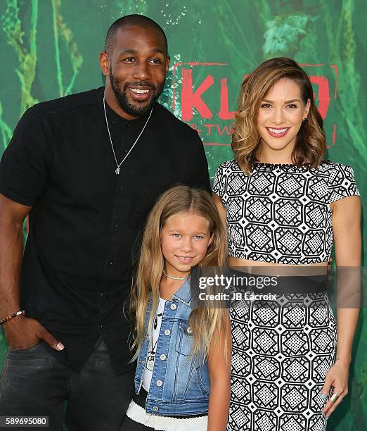 Allison Holker, Stephen Boss and Weslie Fowler attend the premiere Focus Features' 'Kubo and The Two Strings' on August 14, 2016 in Universal City,...