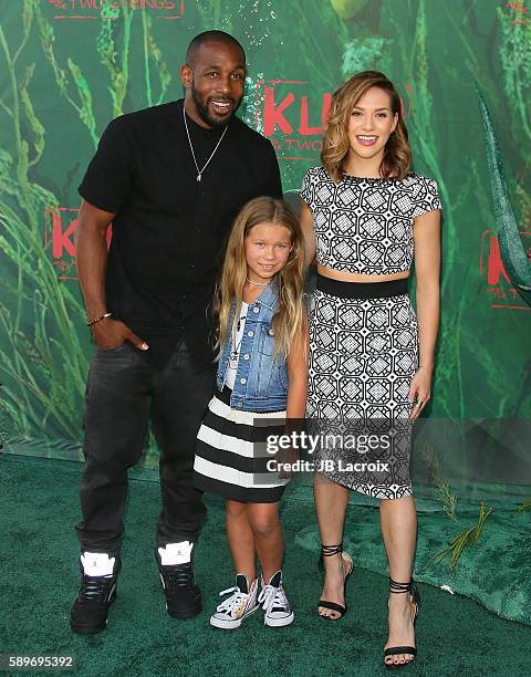 Allison Holker, Stephen Boss and Weslie Fowler attend the premiere Focus Features' 'Kubo and The Two Strings' on August 14, 2016 in Universal City,...