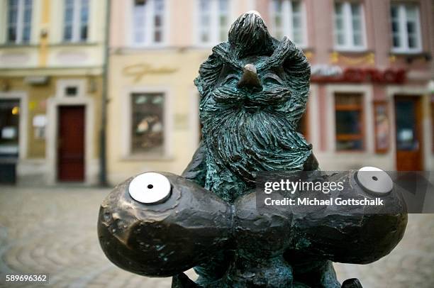 Wroclaw, Poland dwarfs bronze statue as a symbol of the resistance against the communist regime on June 12, 2016 in Wroclaw, Poland.