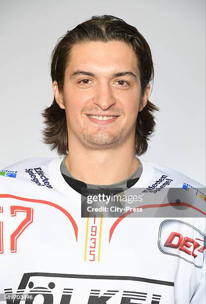 Daniel Weiss of the Duesseldorfer EG during the portrait shot on august 15, 2016 in Rosenheim, Germany.