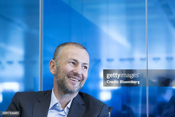 Billionaire Andrey Melnichenko, owner of EuroChem Group AG, reacts during a meeting in London, U.K., on Monday, Aug. 15, 2016. EuroChem Group AGs new...