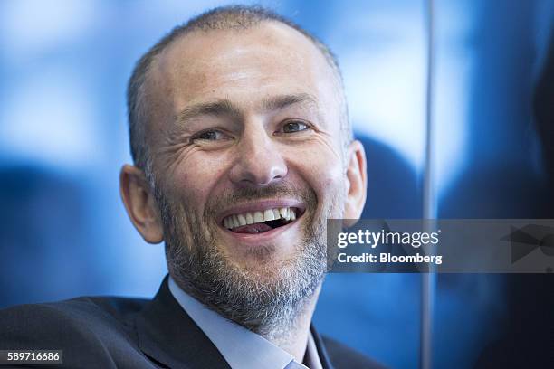 Billionaire Andrey Melnichenko, owner of EuroChem Group AG, reacts during a meeting in London, U.K., on Monday, Aug. 15, 2016. EuroChem Group AGs new...