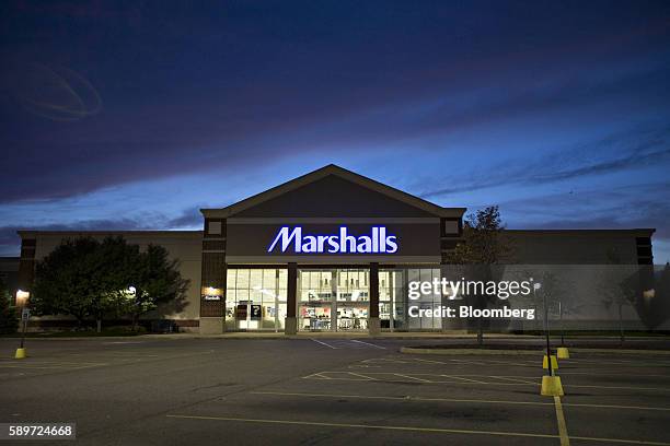 Marshalls store stands at dusk in Peoria, Illinois, U.S., on Sunday, Aug. 14, 2016. The TJX Companies Inc., owner of brands including HomeGoods,...