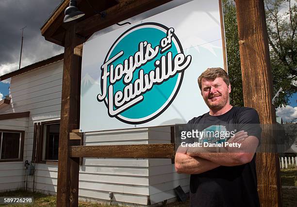 Floyd Landis poses for a portrait in front of his office for Floyd's of Leadville on August 13 in Leadville, Colorado.