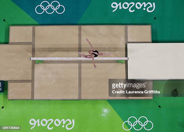 Sanne Wevers of the Netherlands competes in the Balance Beam Final on day 10 of the Rio 2016 Olympic Games at Rio Olympic Arena on August 15, 2016 in...