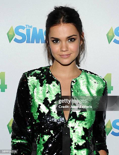 Actress Maia Mitchell poses in the green room at the 2016 Teen Choice Awards at The Forum on July 31, 2016 in Inglewood, California.