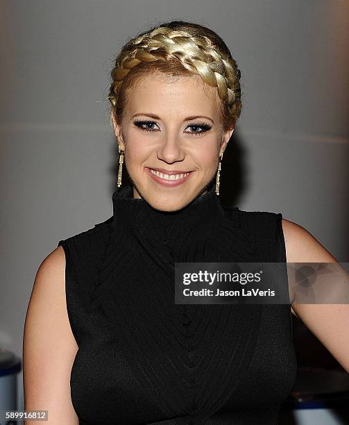 Actress Jodie Sweetin poses in the green room at the 2016 Teen Choice Awards at The Forum on July 31, 2016 in Inglewood, California.