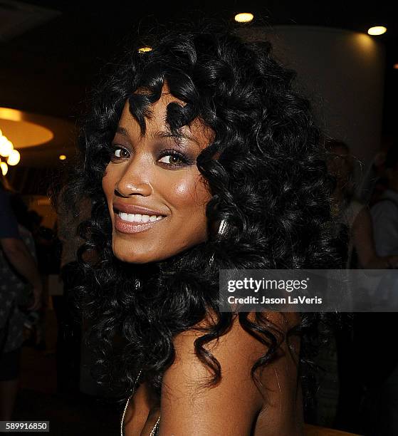 Actress Keke Palmer poses in the green room at the 2016 Teen Choice Awards at The Forum on July 31, 2016 in Inglewood, California.