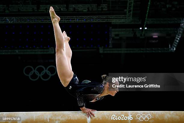 Sanne Wevers of the Netherlands competes in the Balance Beam Final on day 10 of the Rio 2016 Olympic Games at Rio Olympic Arena on August 15, 2016 in...