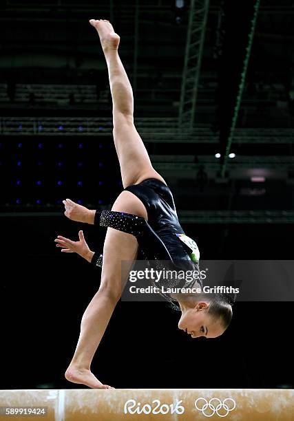 Sanne Wevers of the Netherlands competes in the Balance Beam Final on day 10 of the Rio 2016 Olympic Games at Rio Olympic Arena on August 15, 2016 in...