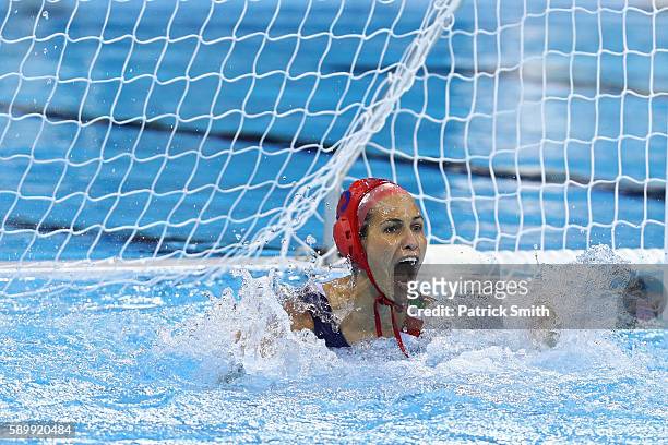 Orsolya Kaso of Hungary celebrates against Australia during an overtime shootout on Day 10 of the 2016 Rio Olympics at Olympic Aquatics Stadium...