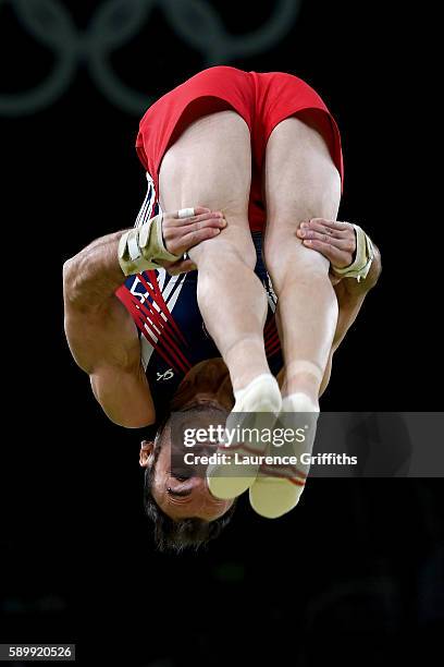 Tomas Gonzalez of Chile competes in the Men's Vault Final on day 10 of the Rio 2016 Olympic Games at Rio Olympic Arena on August 15, 2016 in Rio de...