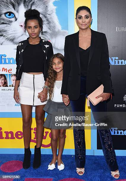 Designer Rachel Roy, daughters Ava Dash and Tallulah Ruth Dash arrive at the premiere of EuropaCorp's 'Nine Lives' at TCL Chinese Theatre on August...