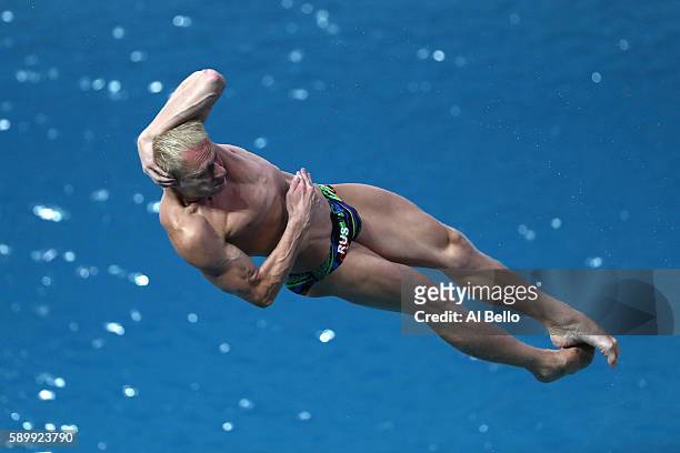 Ilia Zakharov of Russia competes in the Men's Diving 3m Springboard Preliminary Round on Day 10 of the Rio 2016 Olympic Games at Maria Lenk Aquatics...