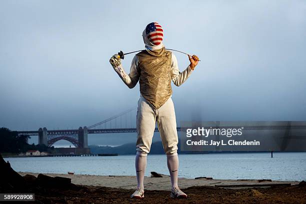 All-American foil fencer Alexander Massialas is photographed for Los Angeles Times on June 17, 2016 in San Francisco, California. PUBLISHED IMAGE....