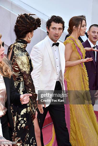 Sasha Lane, Shia LaBeouf and Riley Keough attend the 'American Honey' premiere during the 69th annual Cannes Film Festival at the Palais des...