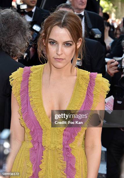 Riley Keough attends the 'American Honey' premiere during the 69th annual Cannes Film Festival at the Palais des Festivals on May 15, 2016 in Cannes,...