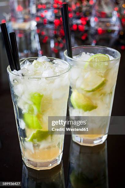 two glasses of caipirinha - cachaça stock pictures, royalty-free photos & images