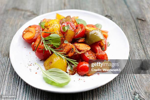 plate of vegan antipasti - antipasto fotografías e imágenes de stock