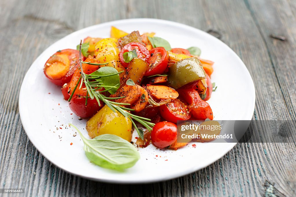 Plate of vegan antipasti