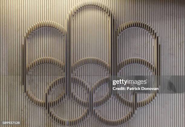 montreal 1976 summer olympics logo, montreal, quebec, canada - olympics stock pictures, royalty-free photos & images
