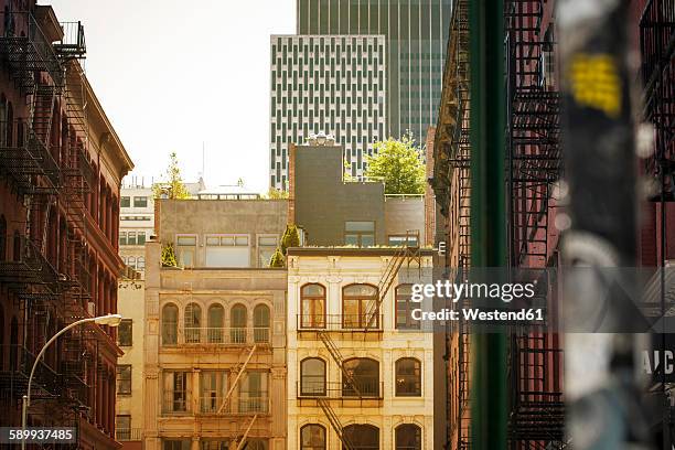 usa, new york city, buildings in soho - soho new york stockfoto's en -beelden