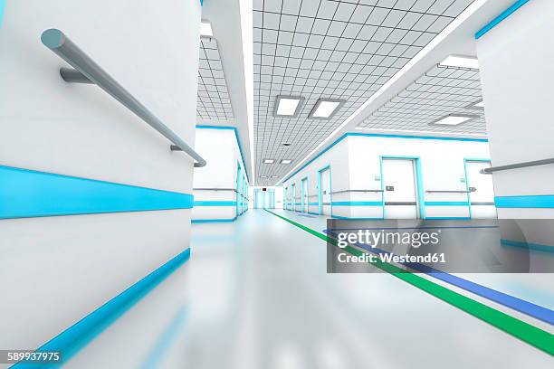 3d rendered illustration, modern hospital - station stock illustrations