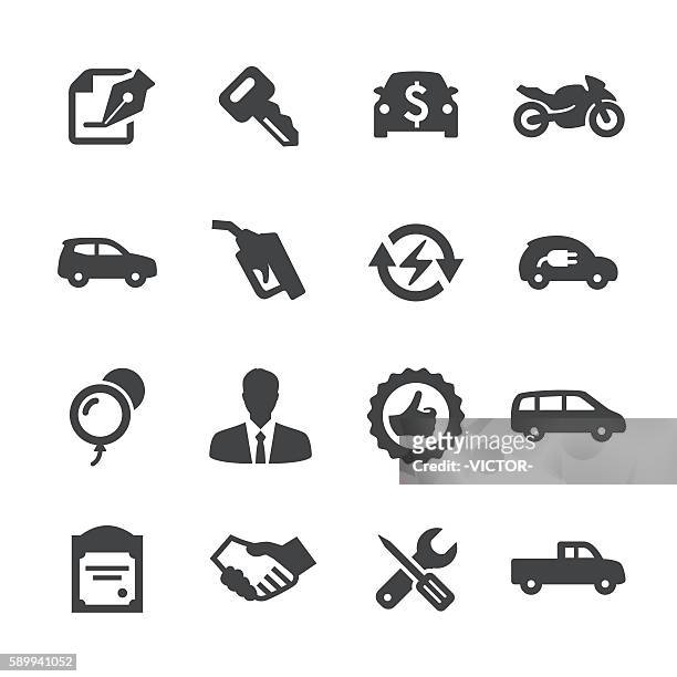 auto dealership icons set - acme serie - paper balloon stock-grafiken, -clipart, -cartoons und -symbole