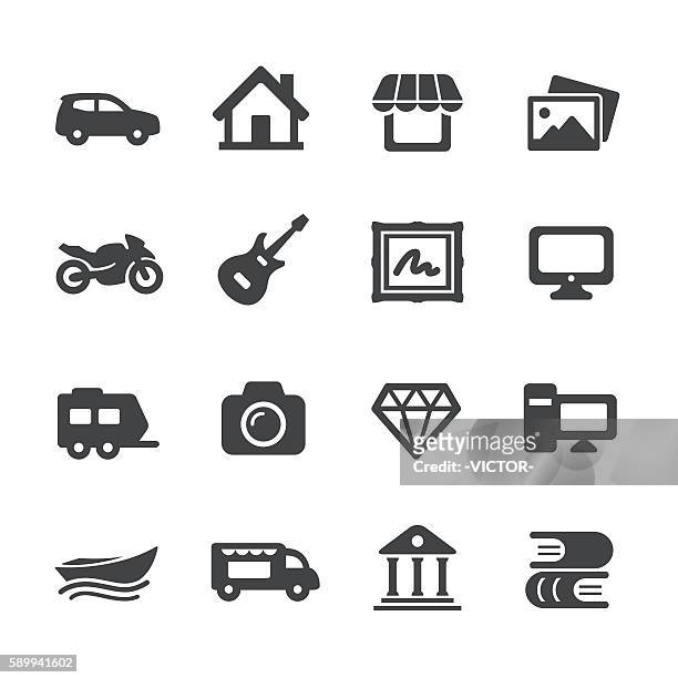 stockillustraties, clipart, cartoons en iconen met property insurance icons - acme series - opstalverzekering