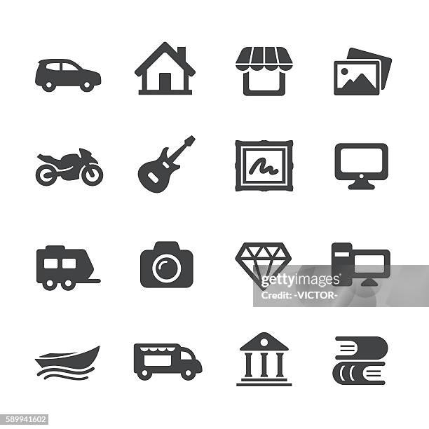 property insurance icons - acme series - caravan stock illustrations