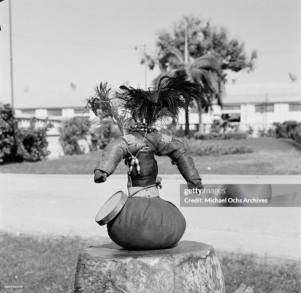 A view of a ritual voodoo doll in the Haitian Vodou tradition in ...
