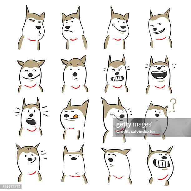 cute dogs - smiling dog stock illustrations