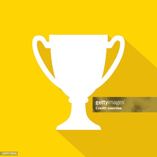trophy icon white - cup stock illustrations