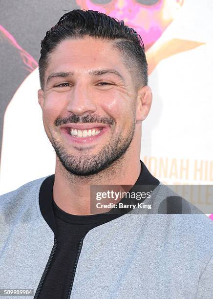 Mixed Martial Artist Brendan Schaub attends the premiere of Warner Bros. Pictures' 'War Dogs' at TCL Chinese Theatre on August 15, 2016 in Hollywood,...